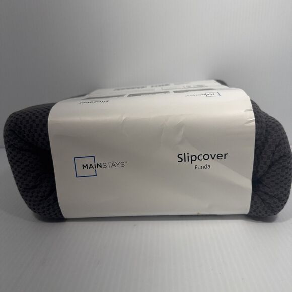 Mainstays 1-Piece Stretch  Slipcover  Loveseat Funda 74” To 96” - Gray - Picture 5 of 5